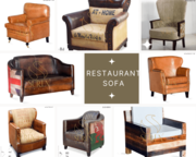 Leather Restaurant Sofa Set Designs For Sale - Suren Space